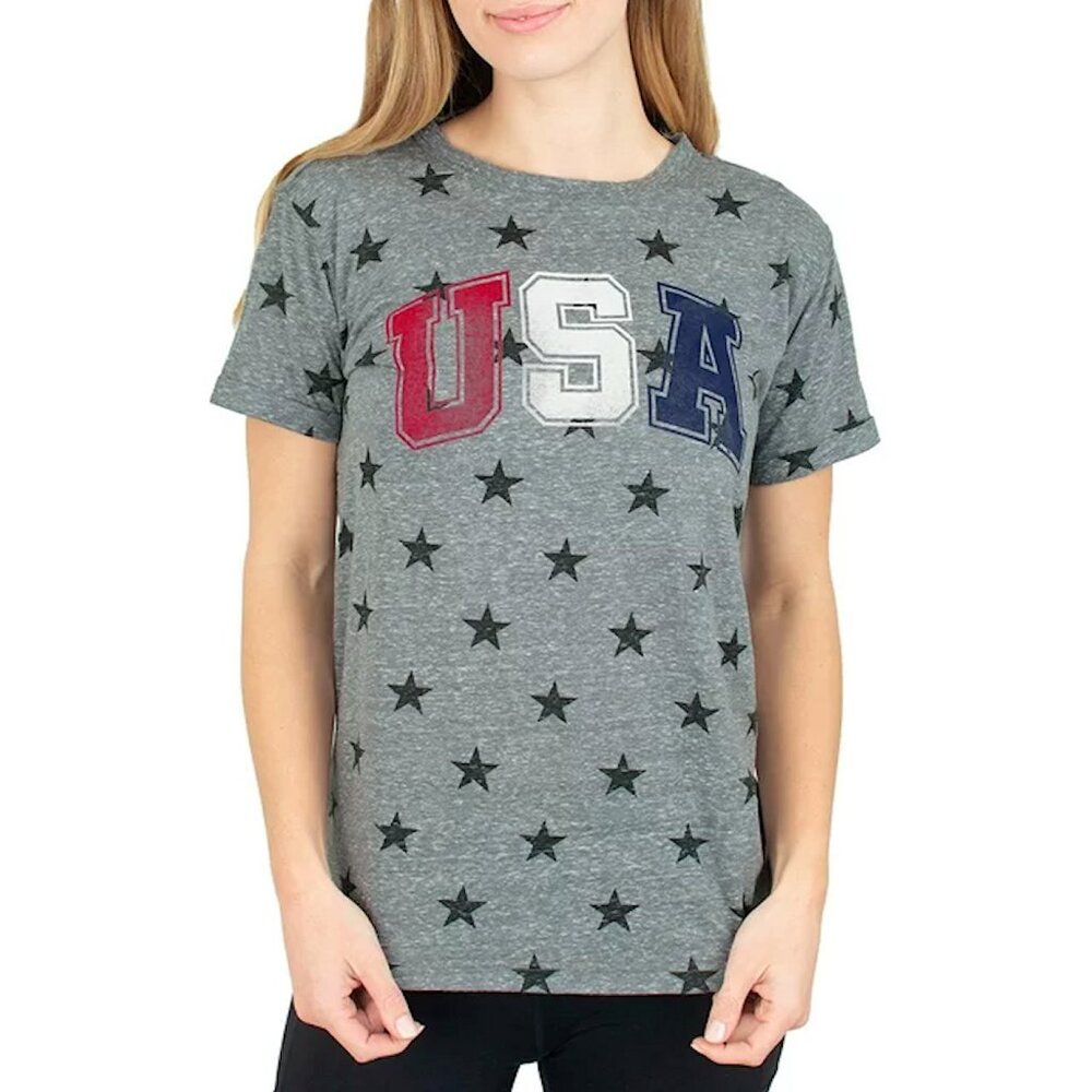 Royce Brand Women's Patriotic Americana T-Shirt Gray USA